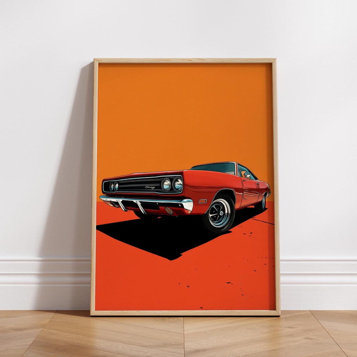 Retro Muscle Car Poster, Vintage Automotive Decor