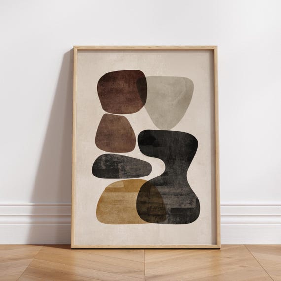 Minimalist Geometric Abstract Art Print Midcentury Modern Decor