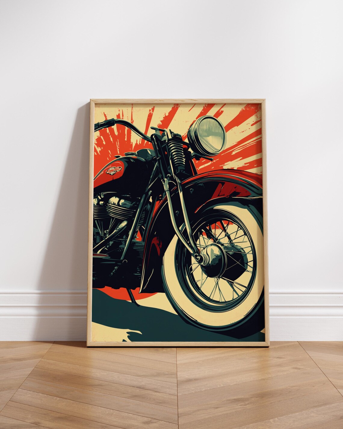 Vintage Motorcycle Matte Poster Retro Wall Art Biker Decor Home Office