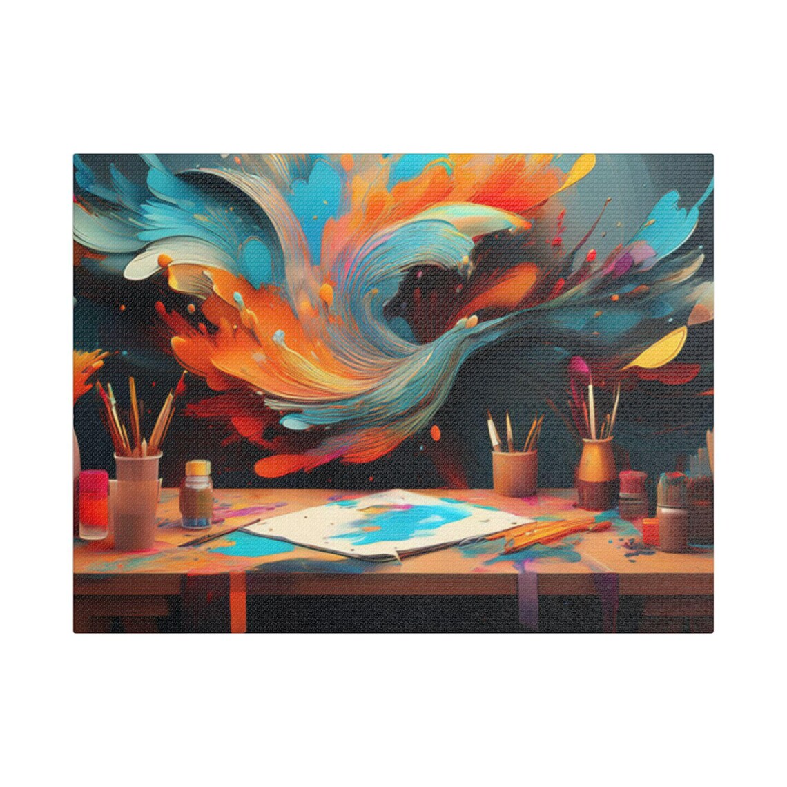 Colorful Abstract Painting, Creative Space Wall Art - Image 2