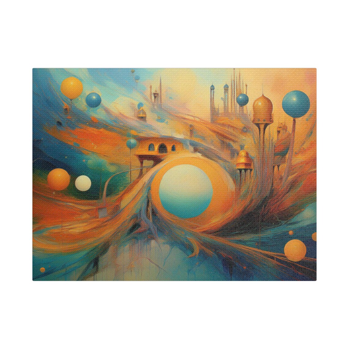 Abstract Satin Modern Home Decor, Vibrant Artwork - Image 2