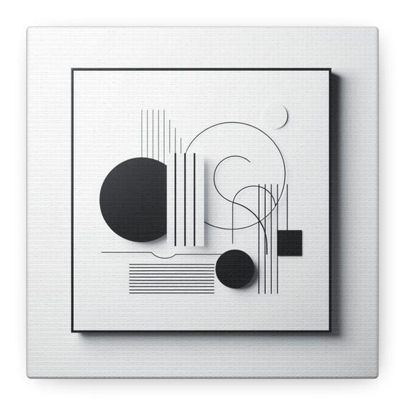 Modern Abstract Wall Art Minimalist Decor Black And White Artwork Geometric Home Decor Contemporary Gift Idea