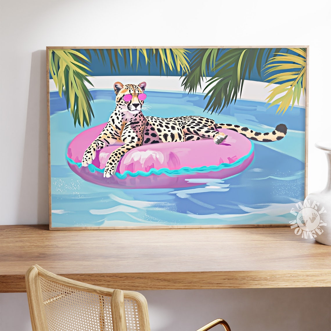 Leopard Sunglasses Pool Float Pink Inflatable Summer Fun Poster