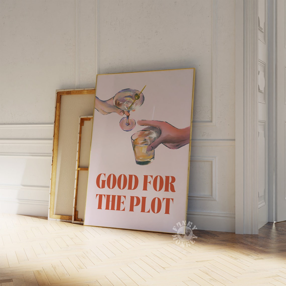 Good For The Plot Cocktail Cheers Trendy Bar Cart Poster Wall Decor