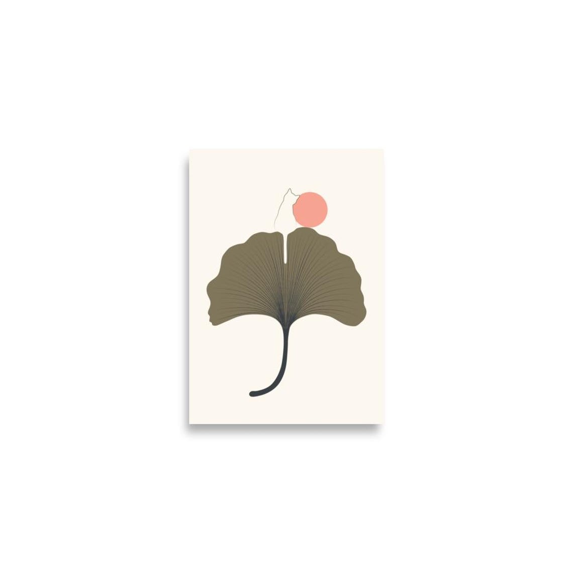 Cat And Plant 33 Art Print