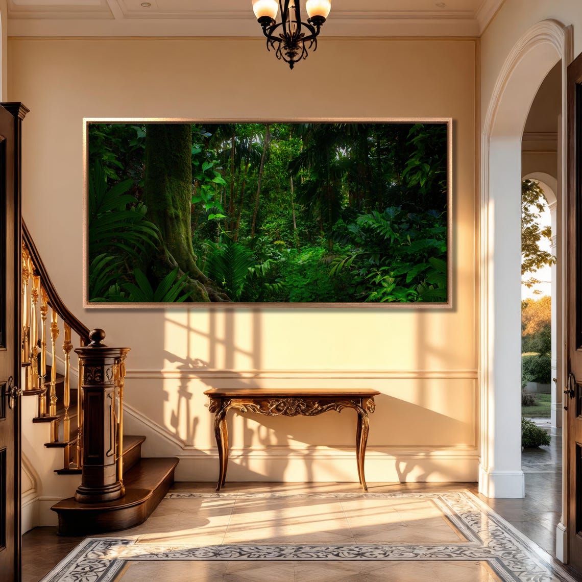 Lush Tropical Rainforest Canopy Wide Panoramic Nature Poster - Image 3
