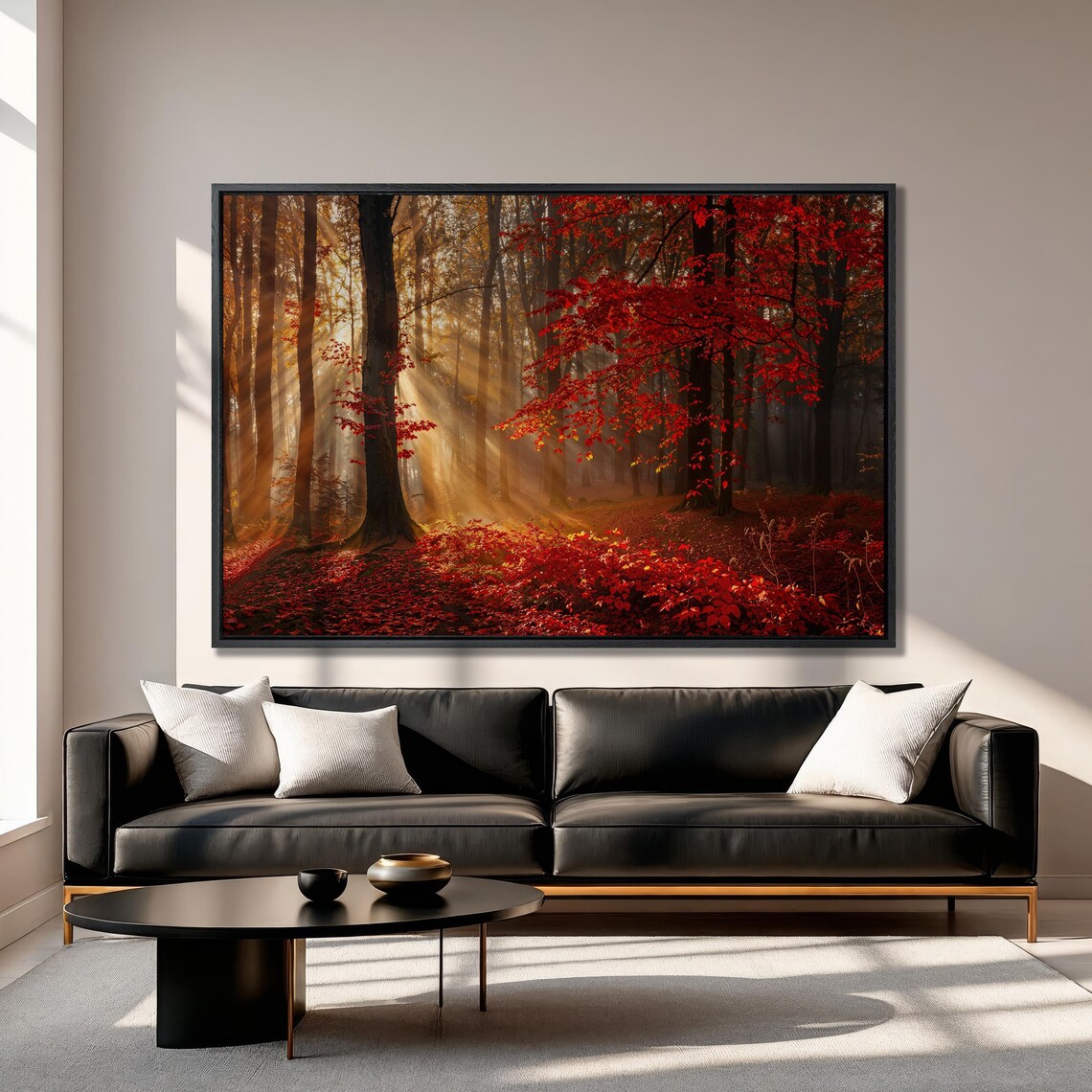 Enchanted Autumn Forest, Misty Woods Art Print - Image 2
