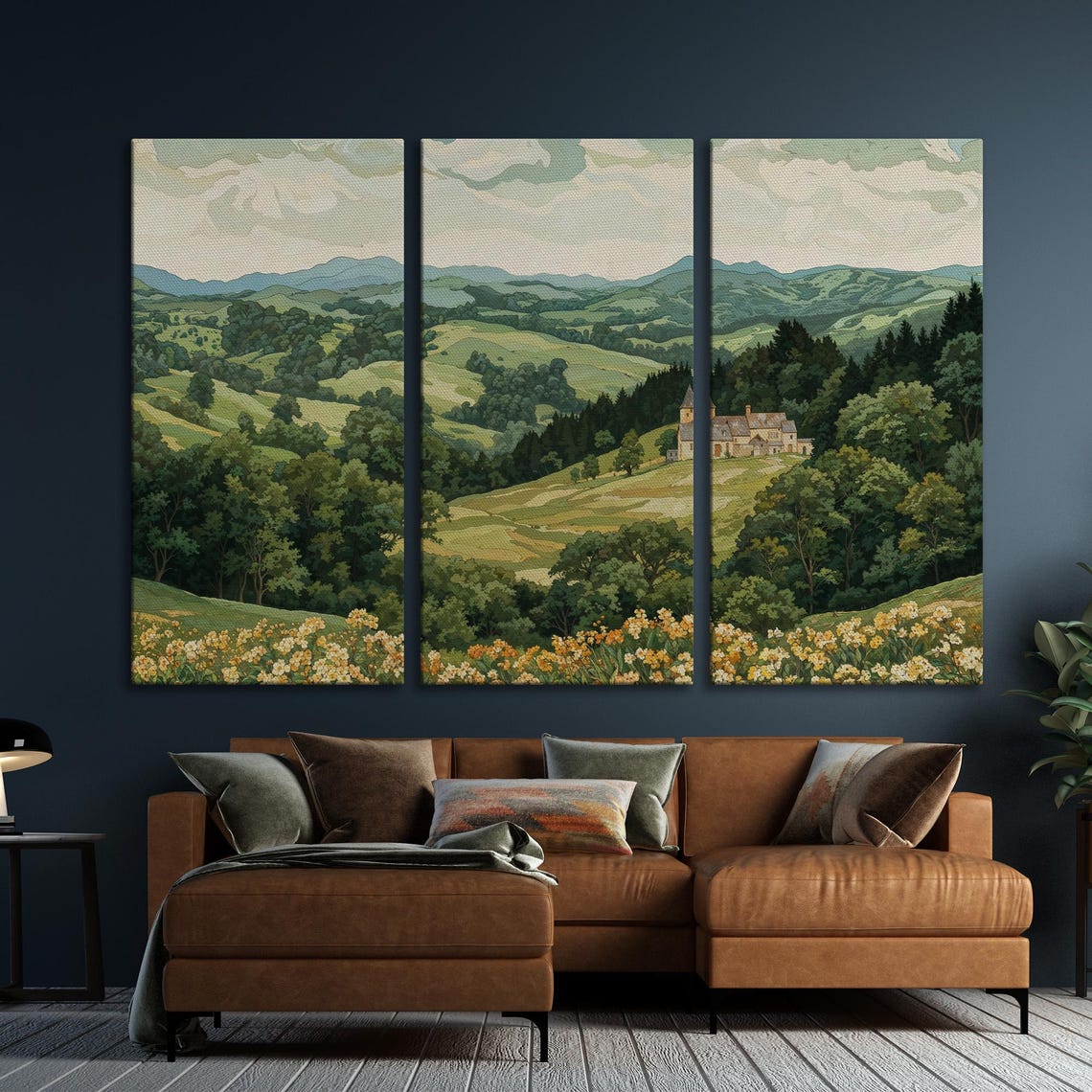 Serene Mountain Landscape With A Castle Framed Print Extra Large Countryside Wall Art Nature Scenery Wall Decor Ready To Hang - Image 6
