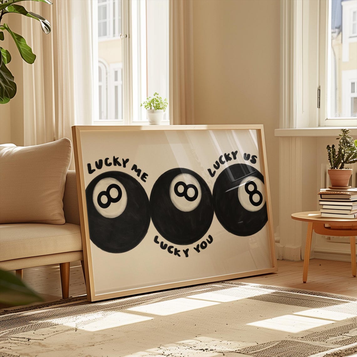 Lucky Me You 8 Ball Vintage Bar Decor Poster