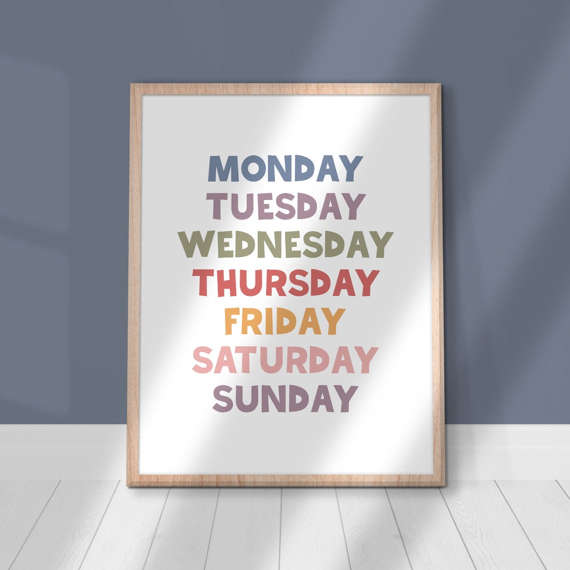 Days of the Week Rainbow Letters Educational Classroom Poster - Image 2