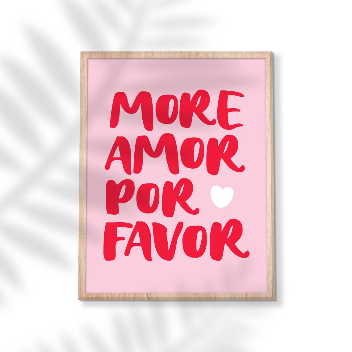 More Amor Por Favor Pink Red Bold Brush Script Love Quote Poster - Image 3