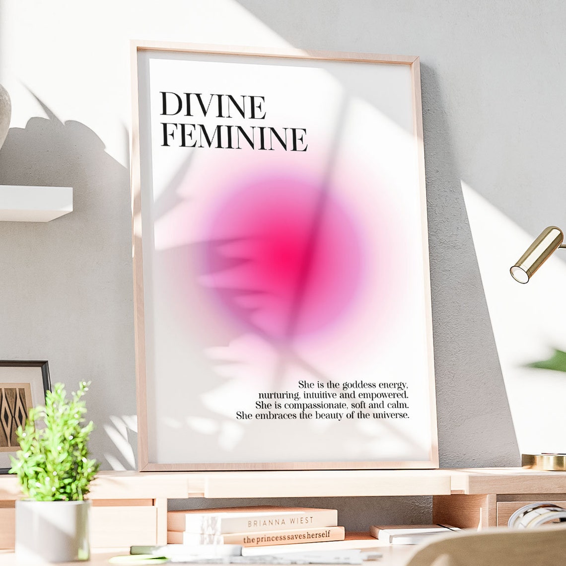 Divine Feminine Pink Aura Energy Spiritual Goddess Self Love Poster - Image 3