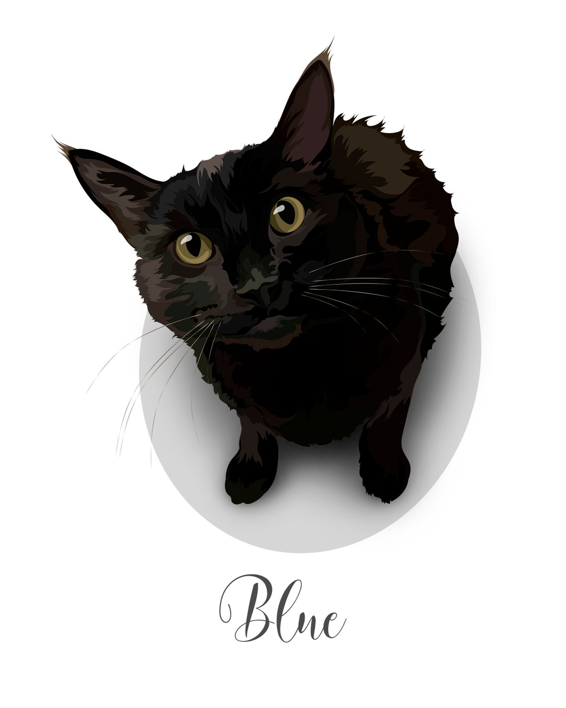 Brown Tabby Cat With Green Eyes Custom Vector Pet Portrait Poster - Image 5