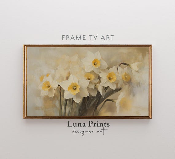 Spring Daffodil Muted Vintage Floral Art Print