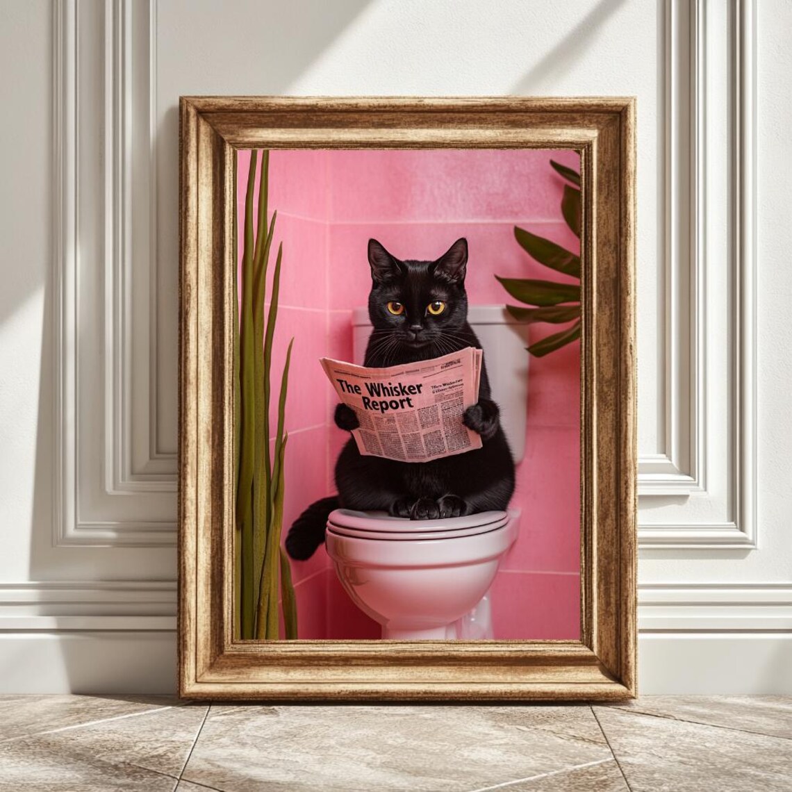 Black Cat Toilet, Funny Bathroom Cat Decor