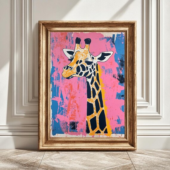 Matisse Inspired Giraffe Art Print, Animal Wall Art