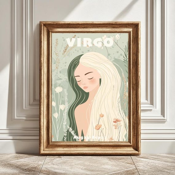 Virgo Astrology Poster, Horoscope Wall Decoration
