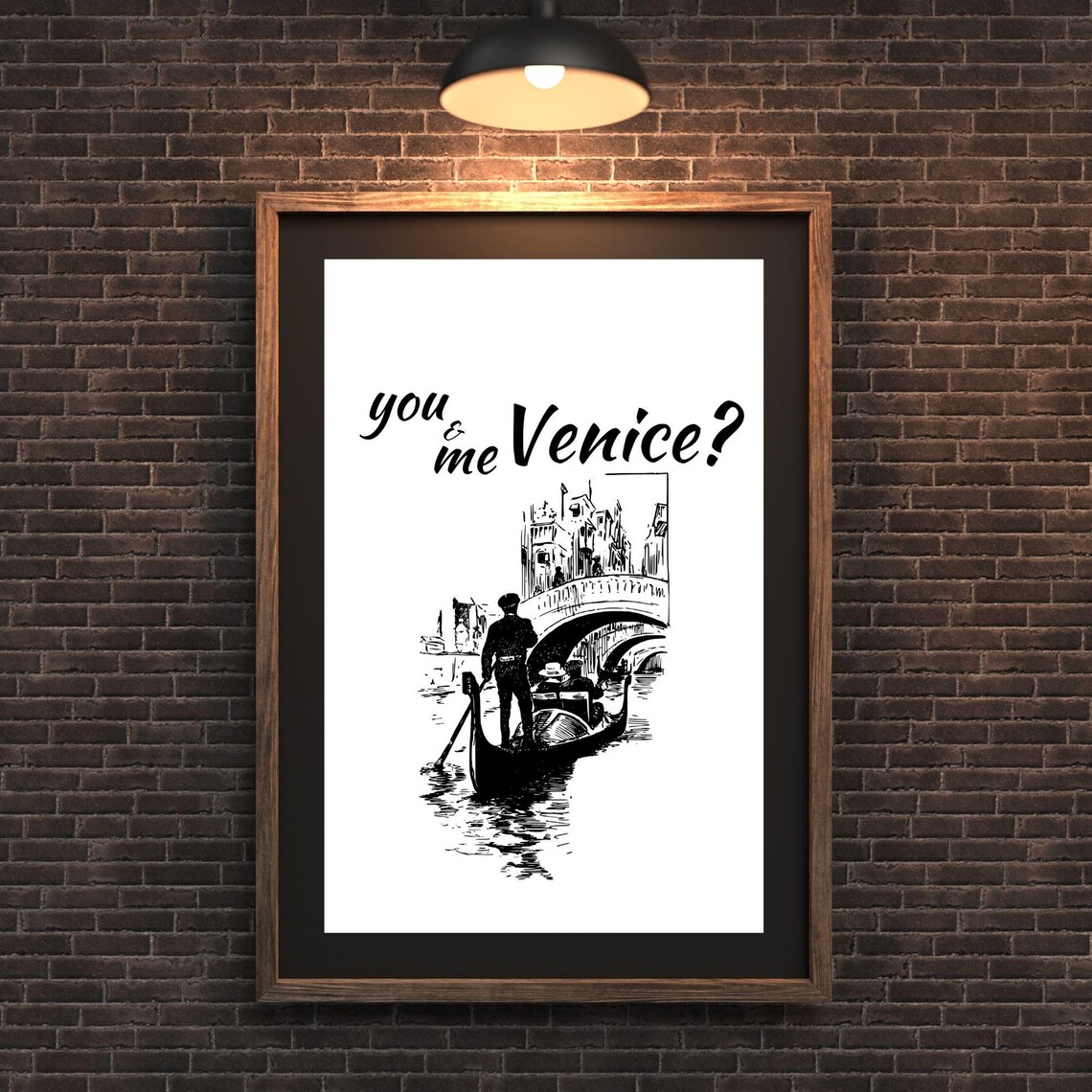 You And Me Venice Romantic Minimalist Travel Poster - Image 2