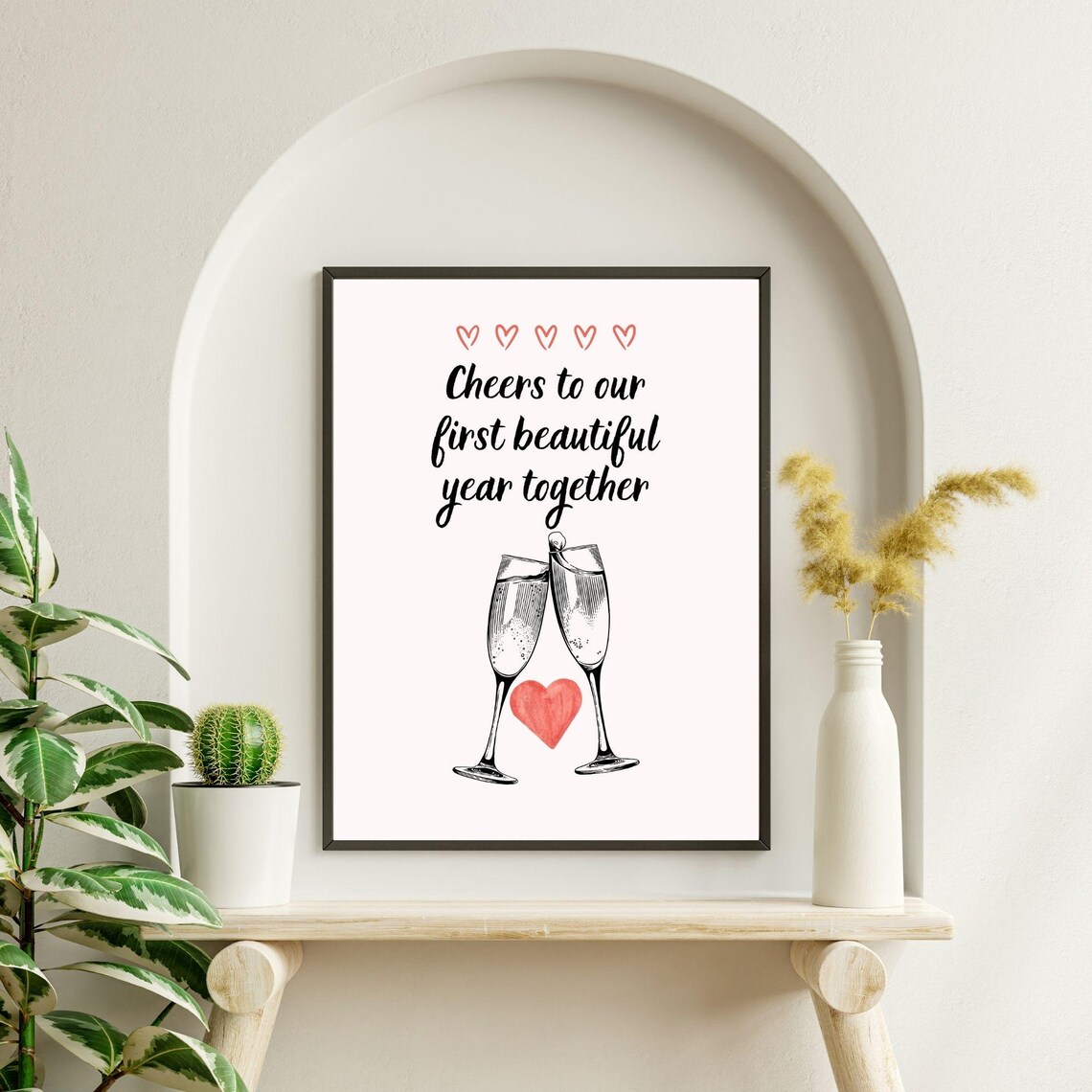 Cheers To Our First Beautiful Year Together Art Print - Image 6