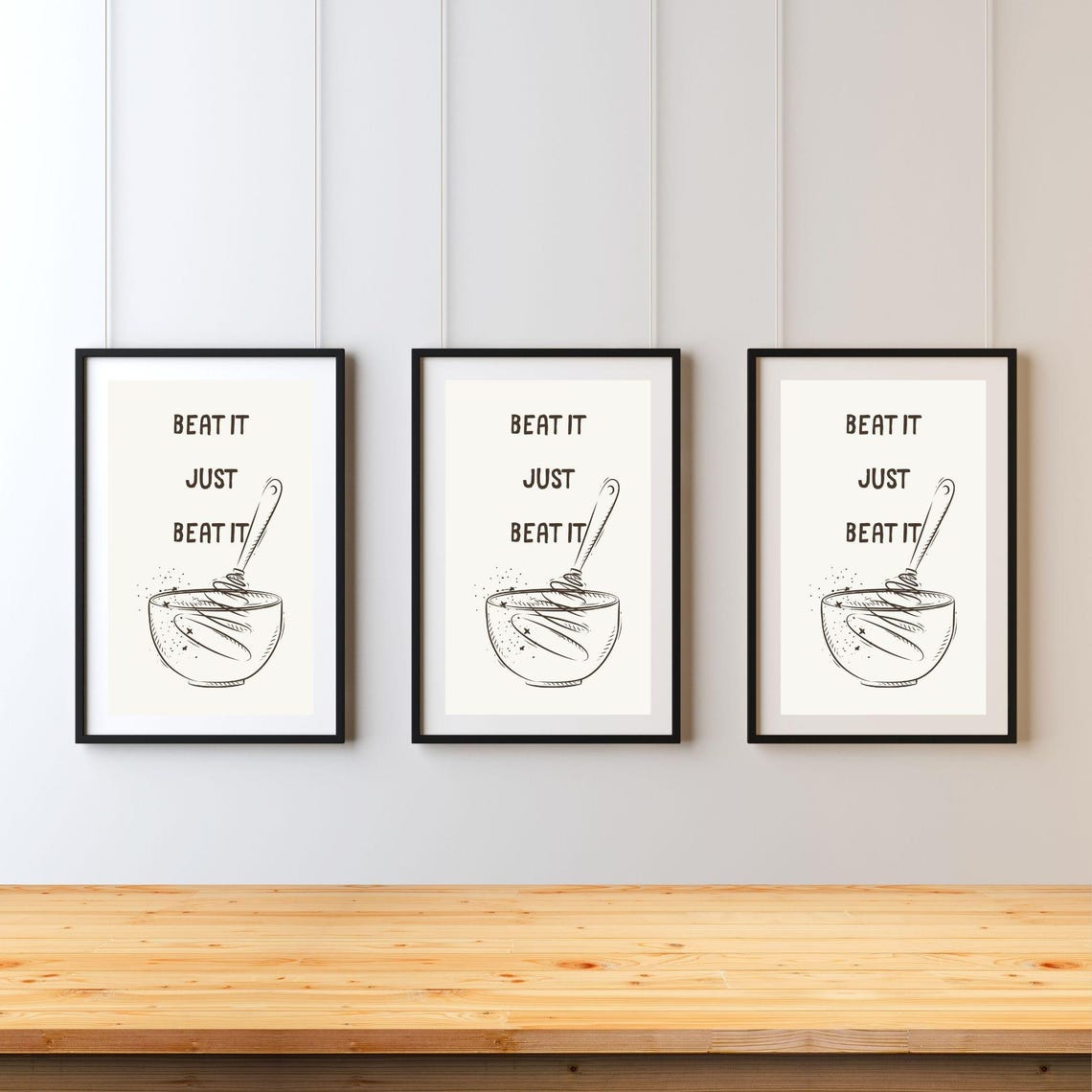 Beat It Just Beat It Fun Kitchen Wall Art Cute Wall Poster Aesthetic Kitchen Decor Minimalist Wall Decor - Image 4
