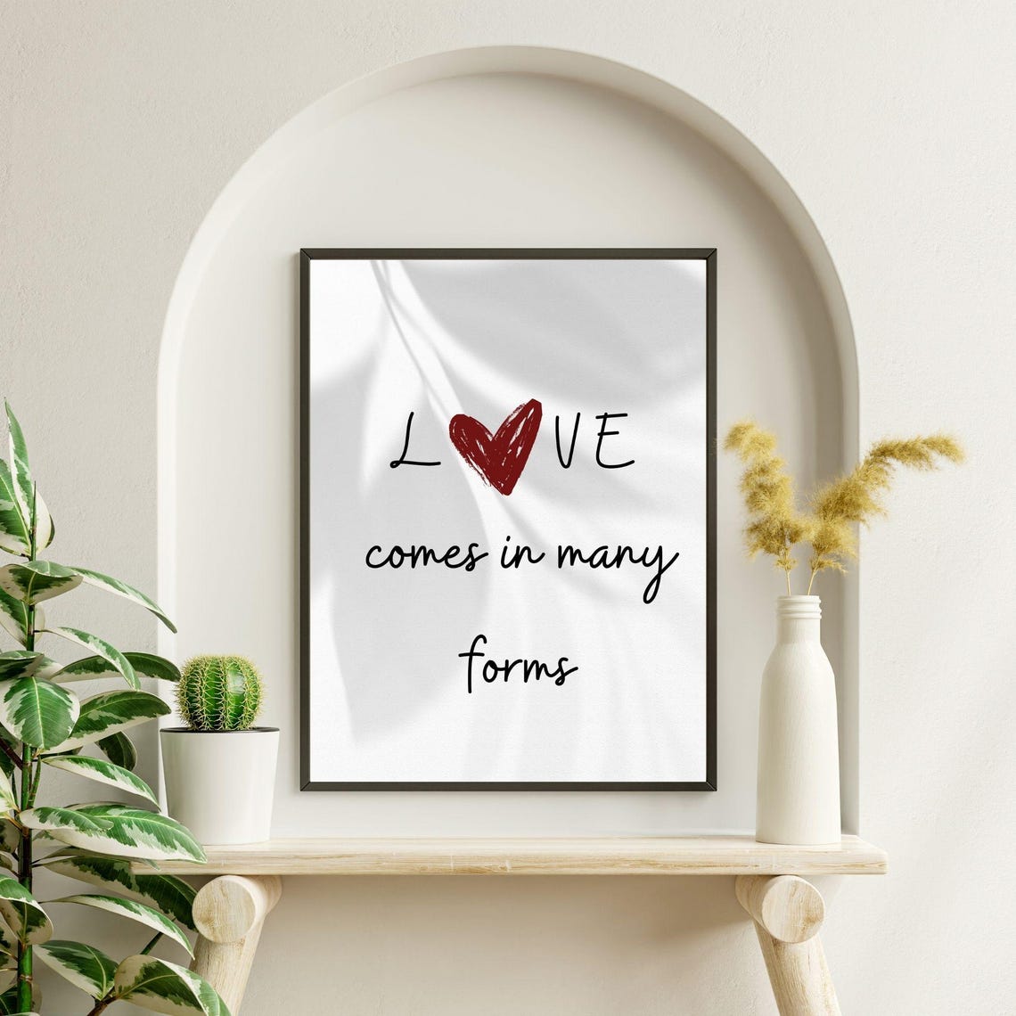 Love Comes In Many Forms Red Heart Minimalist Romantic Wall Poster - Image 7