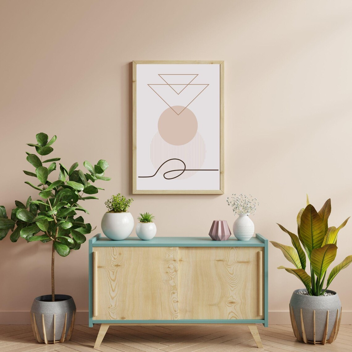 Boho Minimalist Abstract Shapes Wall Art Print - Image 4