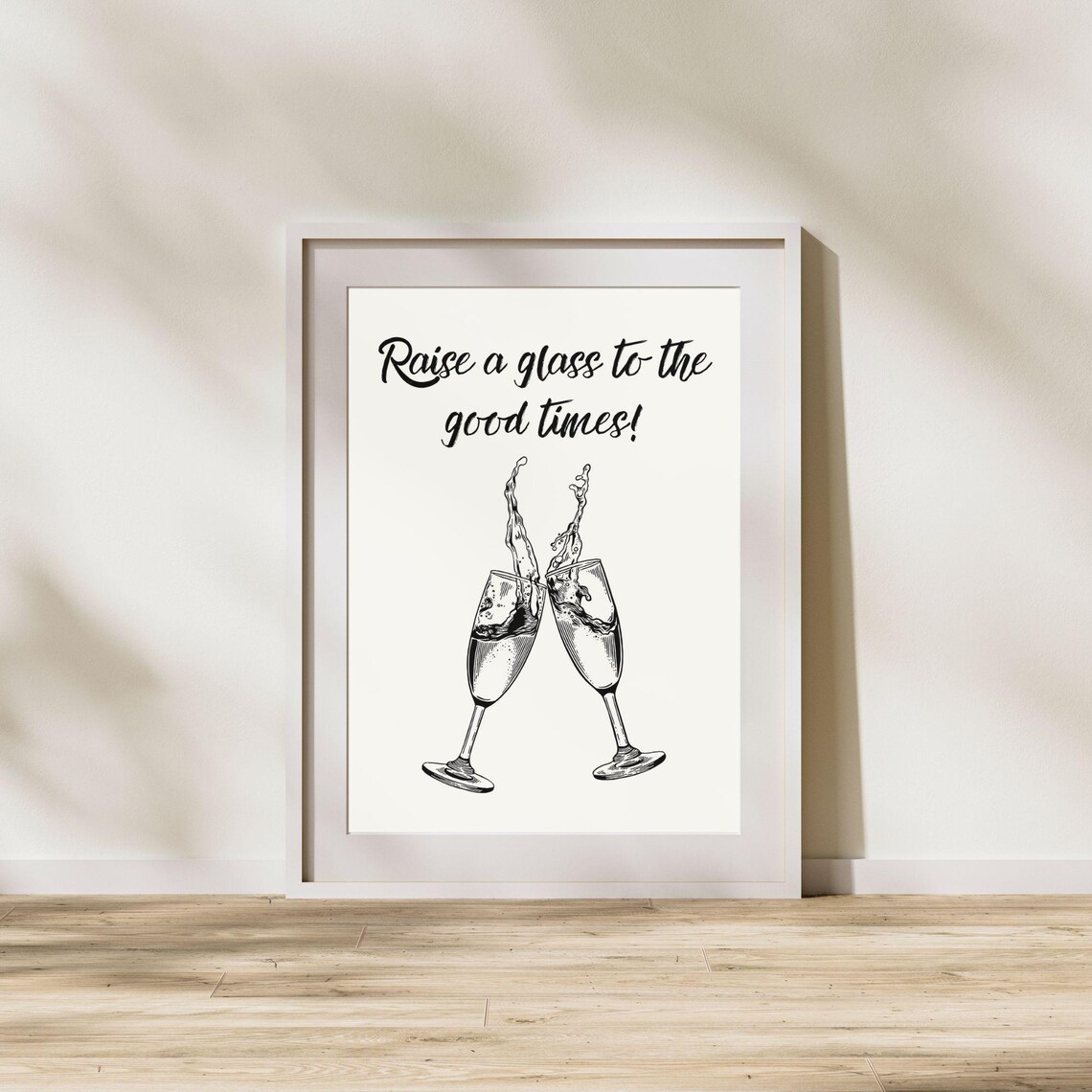 Raise A Glass To The Good Times Champagne Toast Minimalist Wall Poster