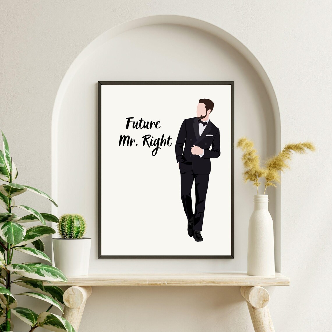 Future Mr Right Minimalist Art Print, Groom Illustration - Image 7