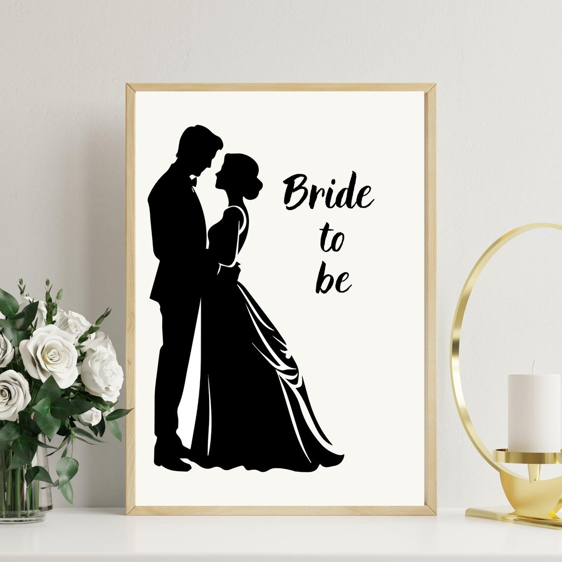 Bride To Be Romantic Couple Minimalist Art Print