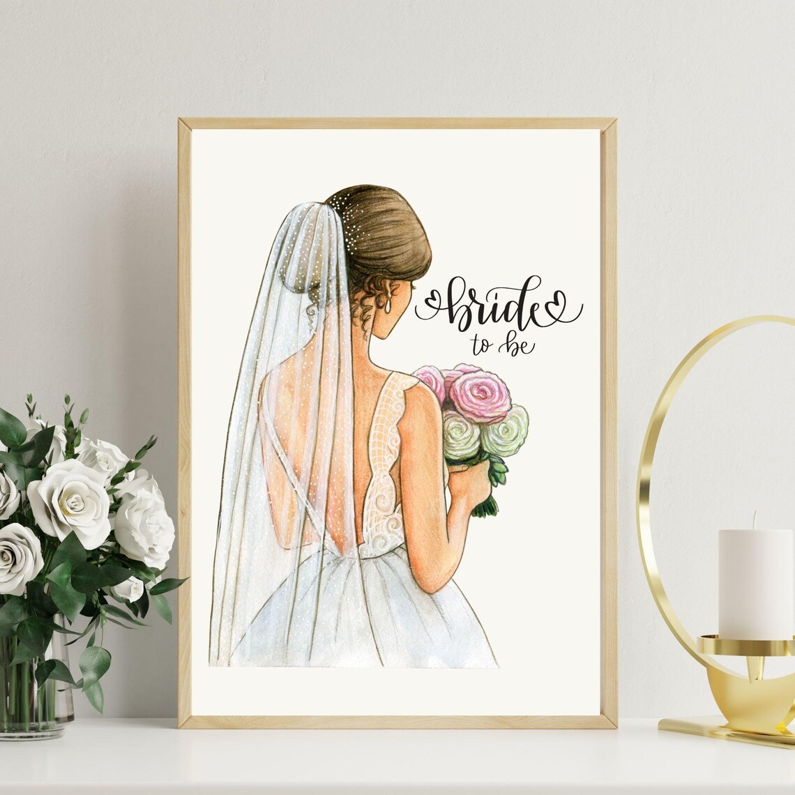 Bride To Be Elegant Illustration Art Print