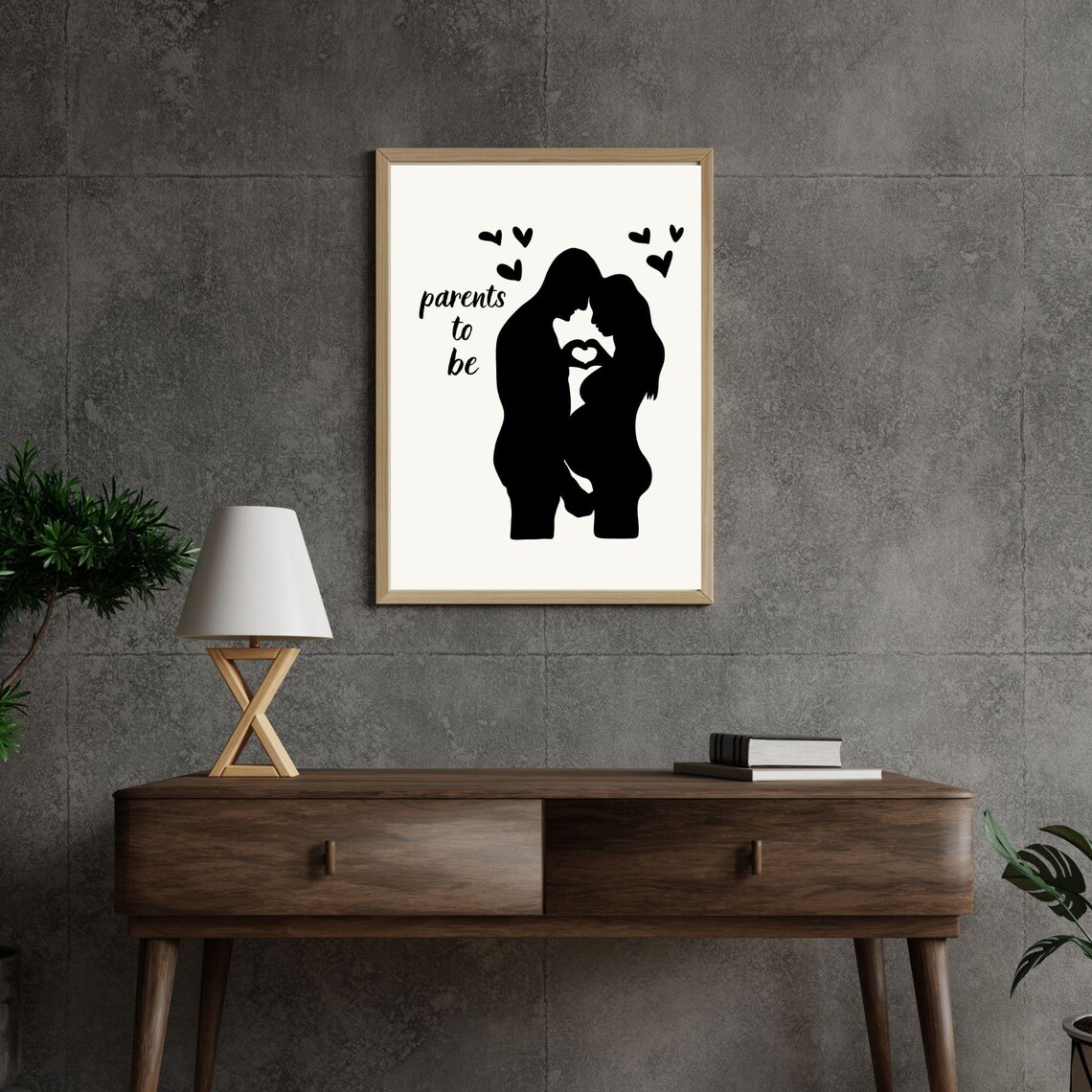 Parents To Be Minimalist Romantic Art Print - Image 5