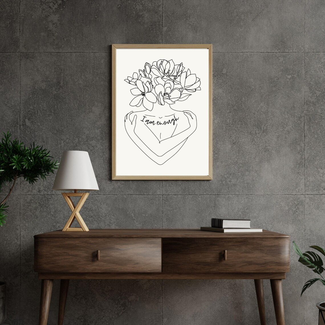 I Am Enough, Self-Hug Illustration Art Print - Image 4
