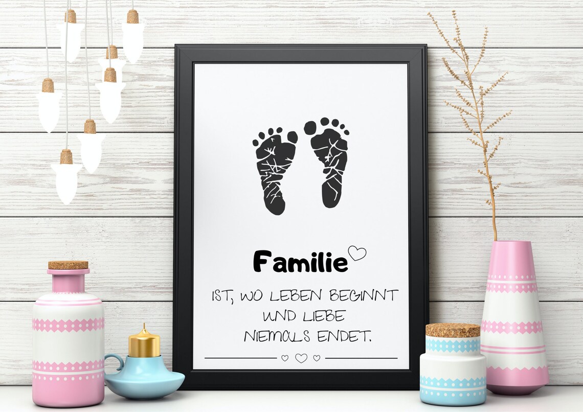Handprint Picture Family Gift, Baby Footprint Poster - Image 4