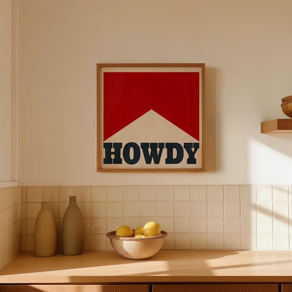 Howdy Vintage Western Poster, Western Decor