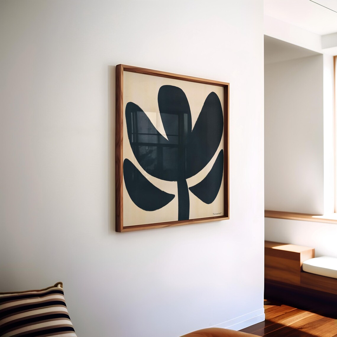 Abstract Black Flower Art Print, Modern Botanical - Image 2