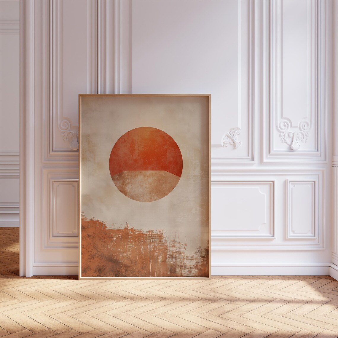 Abstract Japandi Neutral Art Print, Minimalist Japanese Art
