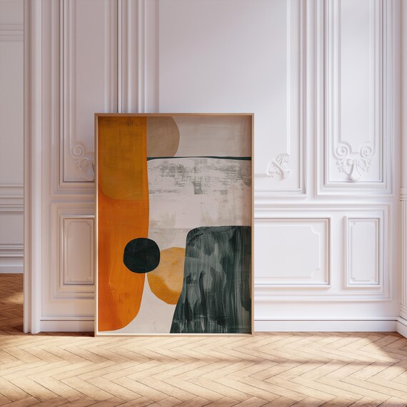 Scandinavian Minimalist Abstract, Bold Color Blocks