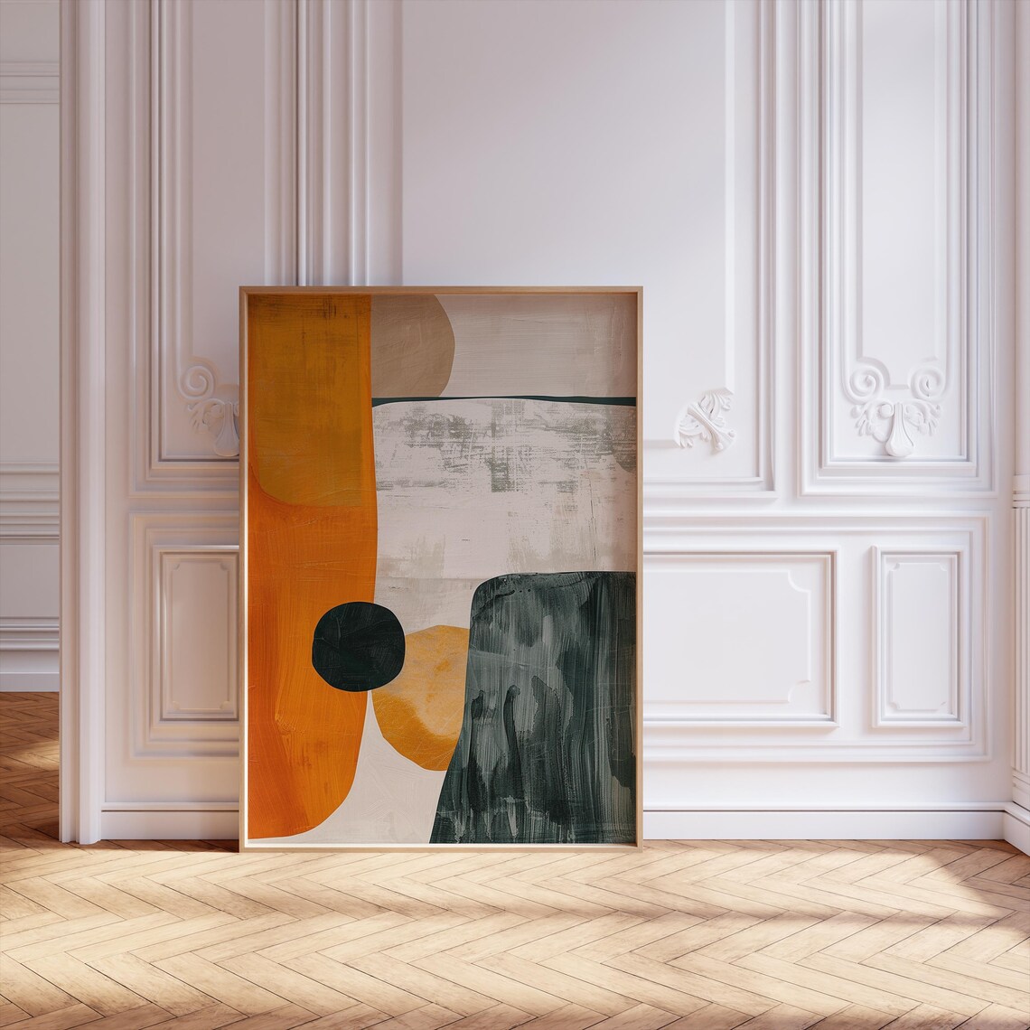 Scandinavian Minimalist Abstract, Bold Color Blocks