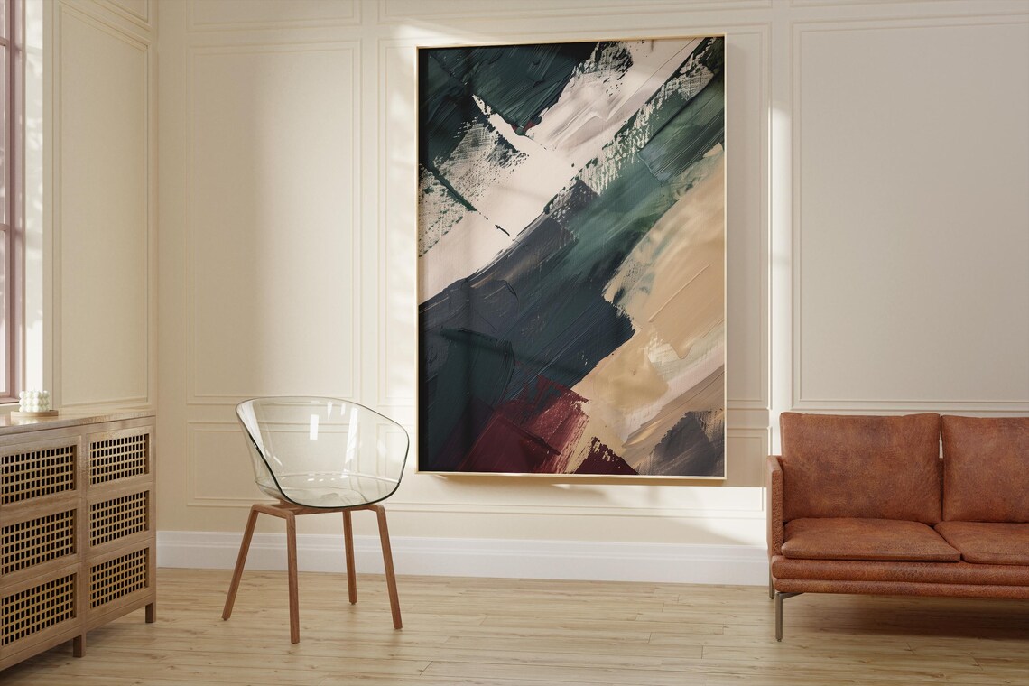 Abstract Scandinavian Minimalist Brush Texture Poster - Image 2
