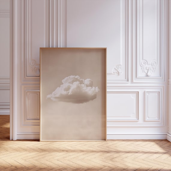 Minimalist Cloud Poster, Scandinavian Neutral Abstract