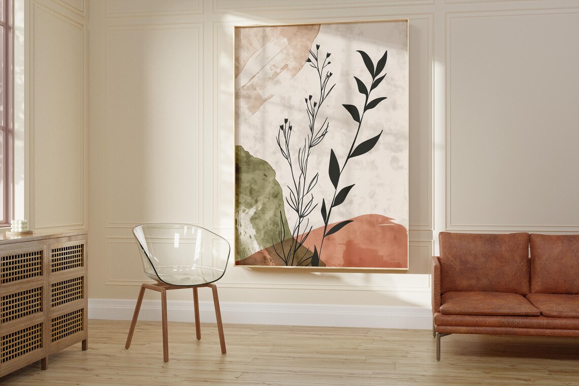 Botanical Flower Art, Minimalist Scandinavian Poster - Image 2