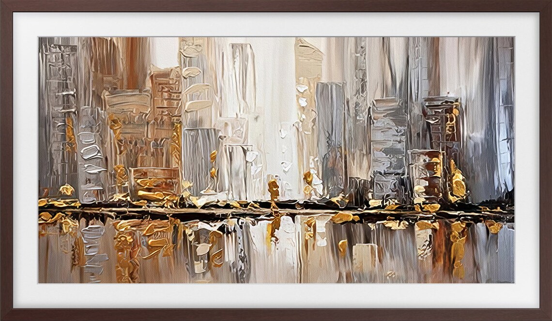 Abstract City Skyline, Modern Living Room Art Print - Image 3