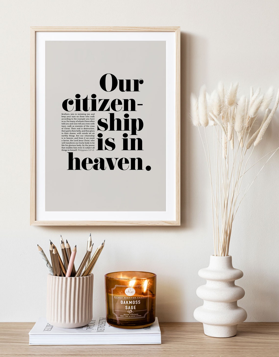 Philippians 3:20 Our Citizenship Is In Heaven Bible Verse Poster Decor - Image 6