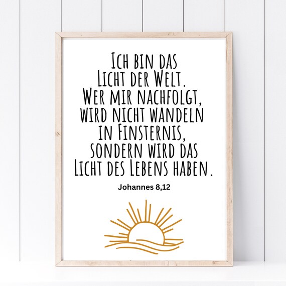 I Am The Light Of The World Bible Verse John 8 12 Sunrise Poster