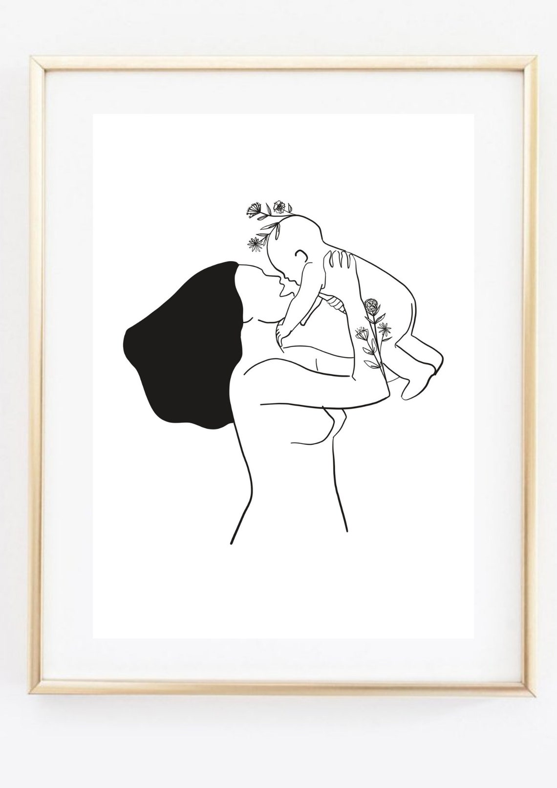 Din A4 Art Print Without Frame Mother With Baby Mothers Happiness Pregnancy Newborn Mother Mother Mother Midwife Gift Picture Poster - Image 2