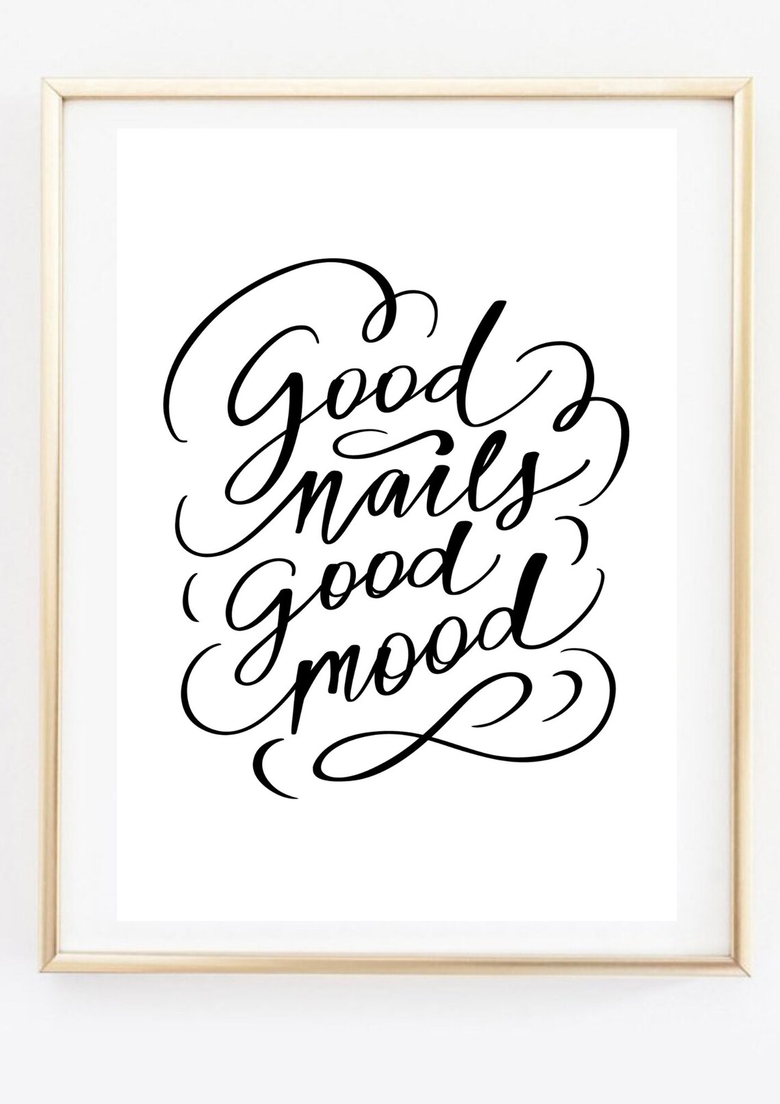 Good Nails Good Mood Calligraphy Quote Chic Nail Salon Art Print - Image 3