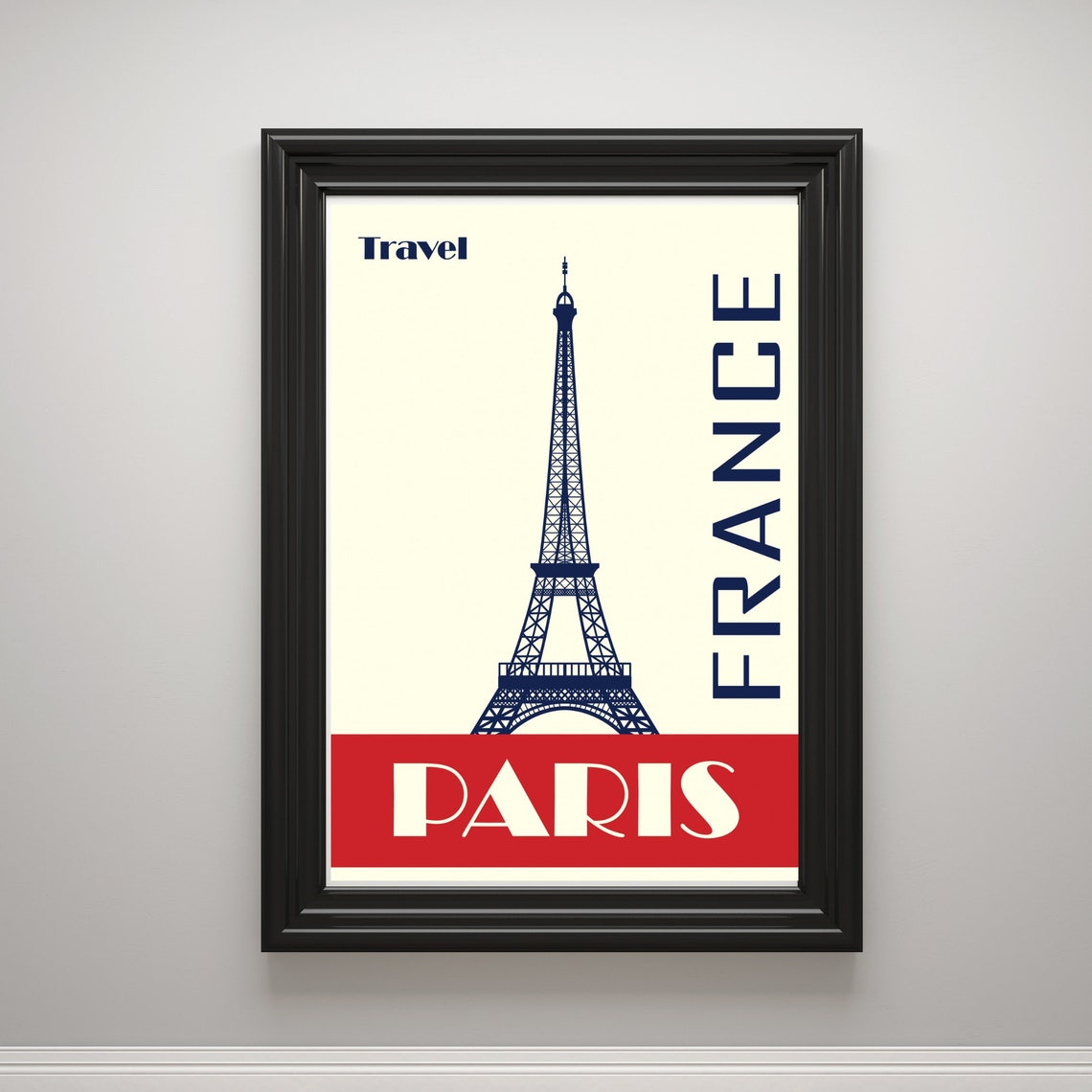 Din A4 Art Print Without Frame Eiffel Tower Paris France Vintage Travel Poster Print Poster Image - Image 3