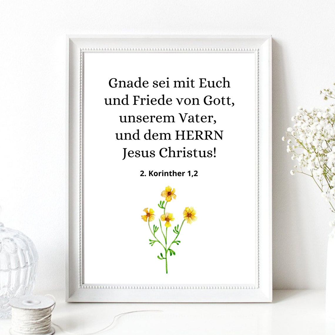 Din A4 Art Print Without Frame Bible Verse Psalm Corinthians Grace Be With You Peace Religion God Typography Image Poster Gift