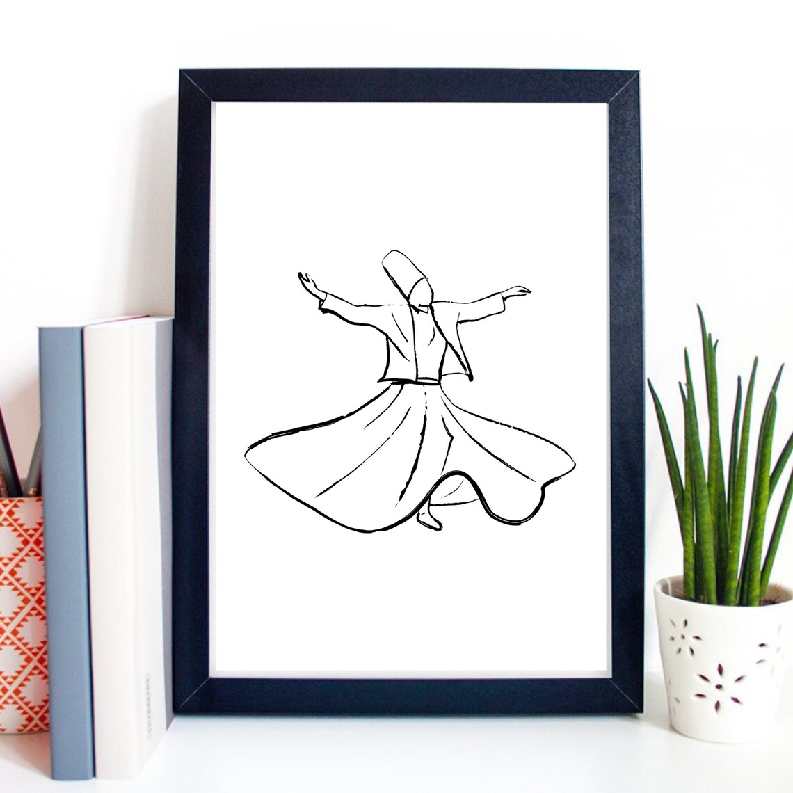 Dancing Dervish Sufi Sketch, Poster Print - Image 2