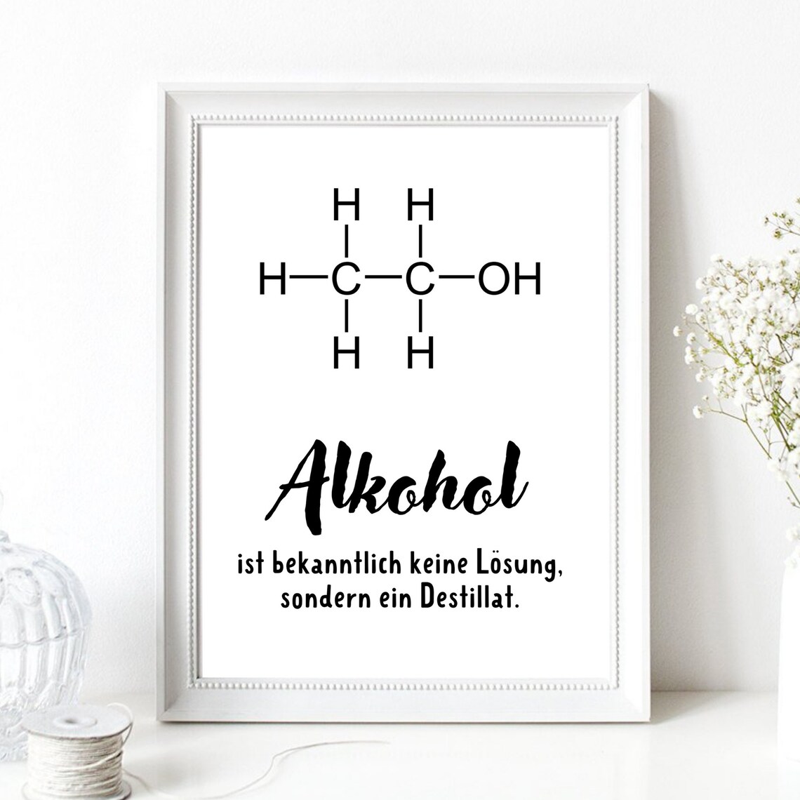 Alcohol Molecule Definition Chemistry Saying, Gift Print - Image 2